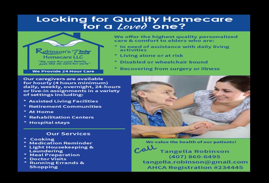 Robinson Tender Touch Home Care Orlando, FL in Orlando, FL - Main View